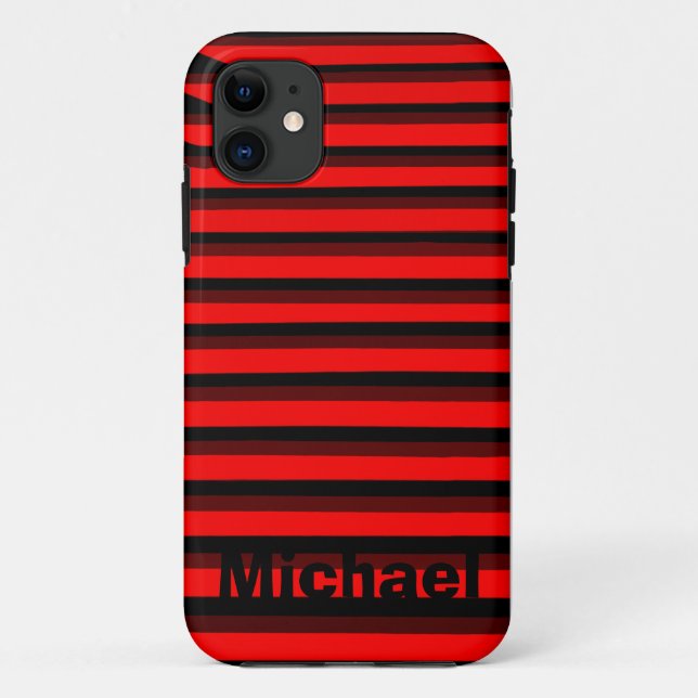 Coques Case-Mate iPhone Motif à rayures rouges personnalisées (Dos)