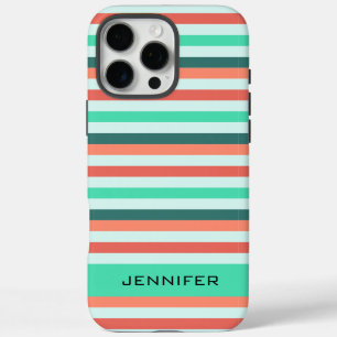 Coque iPhone 16 Pro Max Motif à rayures tendance moderne