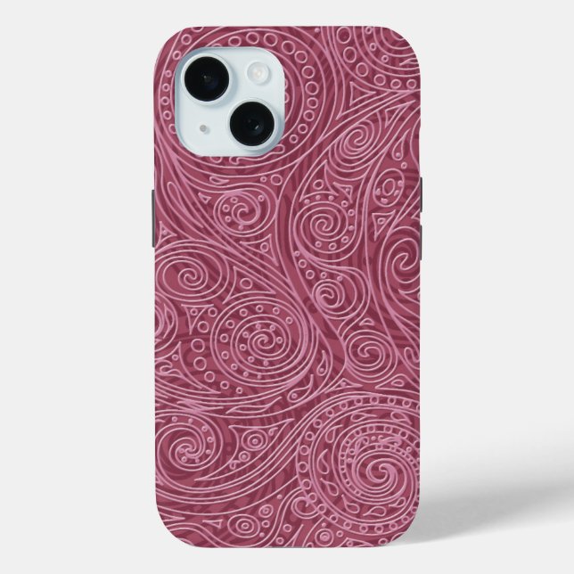 Coques Case-Mate iPhone Motif à spirale rose rose or (Verso)