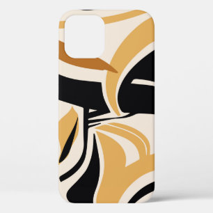 Case-Mate iPhone Case Motif à vague abstraite colorée sur beige. VINTAGE