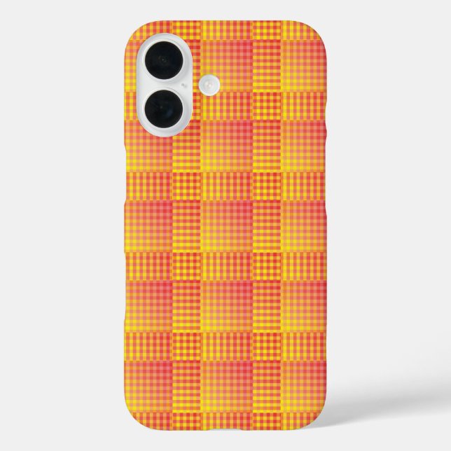 Coques Case-Mate iPhone Motif Abstrait à Damier Rouge Jaune (Verso)
