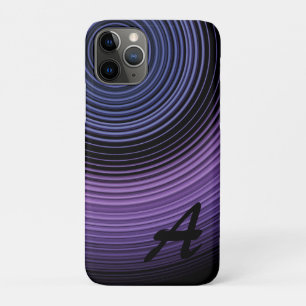 Coque iPhone 11 Pro Motif Abstrait Bleu Contemporain Monogrammé