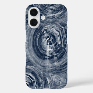 Coque Pour iPhone 16 Motif Abstrait bleu et blanc
