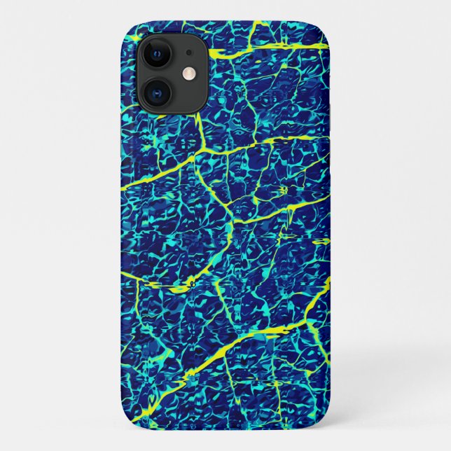 Coques Case-Mate iPhone Motif Abstrait bleu/jaune (Dos)