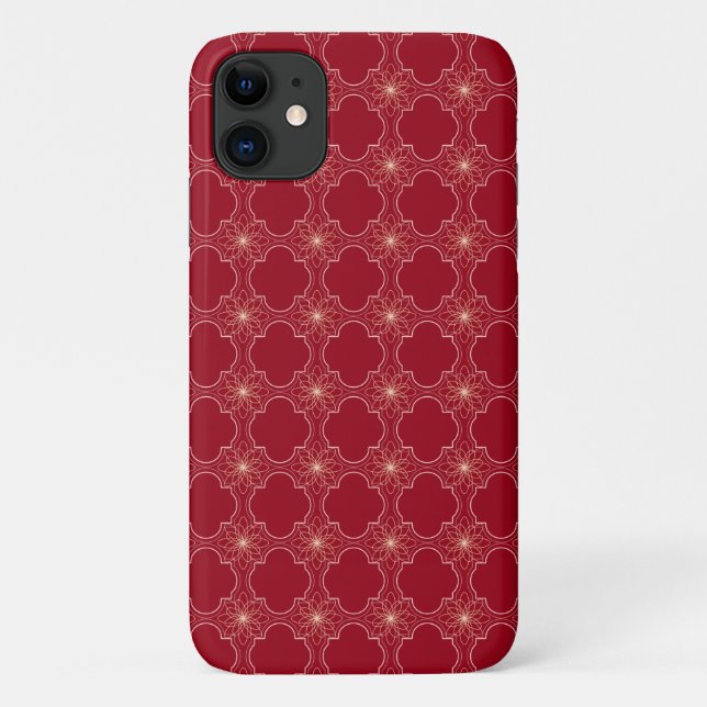 Coques Case-Mate iPhone motif abstrait brillant sur rouge (Dos)