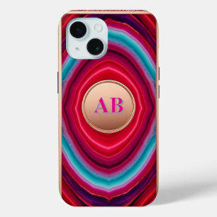 Coque Case-Mate iPhone Motif Abstrait d'Agate Vibrant avec Paillettes