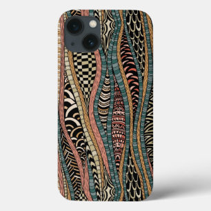 iPhone 13 Case Motif abstrait dans le style ethnique