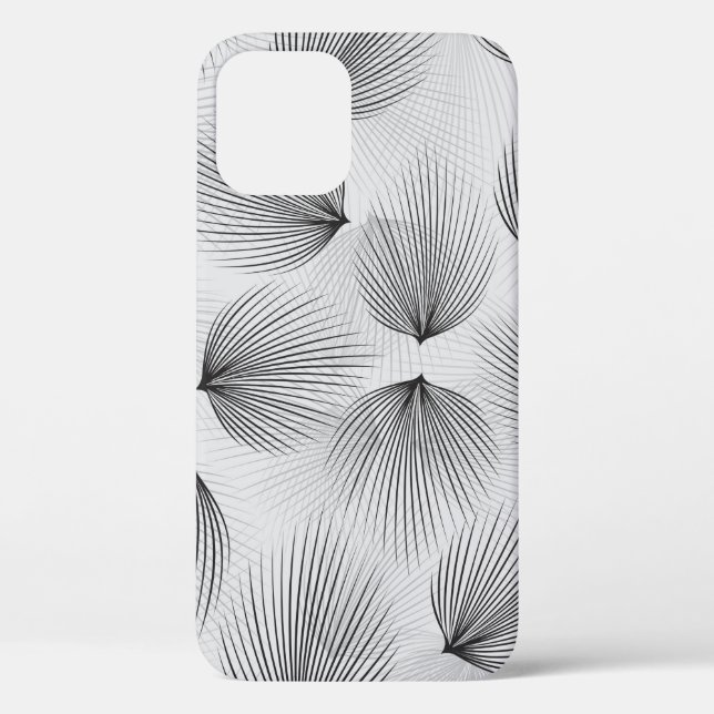 Coques Case-Mate iPhone Motif Abstrait de fleurs noires sur arrière - plan (Verso)