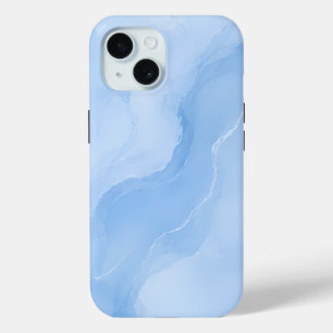 Coque Case-Mate iPhone Motif Abstrait de Marbre Bleu Clair
