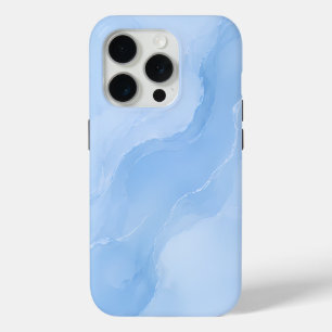 Coque Case-Mate iPhone Motif Abstrait de Marbre Bleu Clair