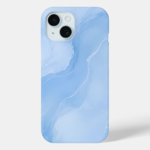 Coque Case-Mate iPhone Motif Abstrait de Marbre Bleu Doux