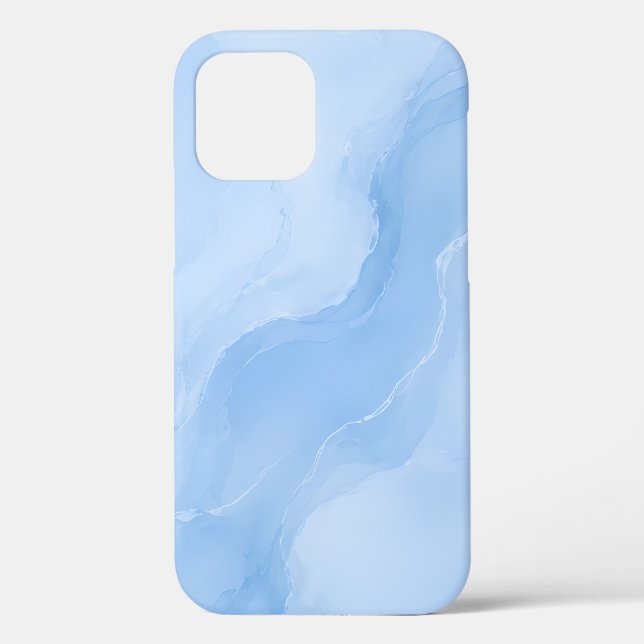 Coques Case-Mate iPhone Motif Abstrait de Marbre Bleu Doux (Verso)