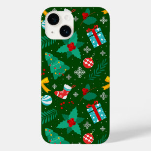 Coque Case-Mate iPhone Motif Abstrait de Noël vert