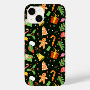 Coque Case-Mate iPhone Motif Abstrait de Noël vert foncé