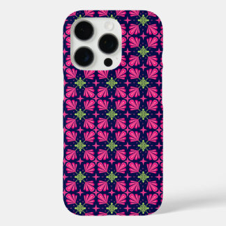Coque iPhone 16 Pro Motif abstrait de pétales floraux roses géométriqu