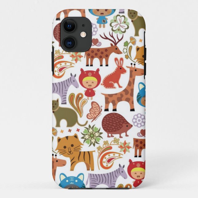 Coques Case-Mate iPhone Motif abstrait d'enfant et d'animaux (Dos)