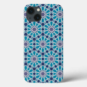Etui iPhone 13 Motif Abstrait En Bleu Et Gris