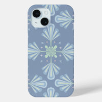 Motif Abstrait Floral Bleu