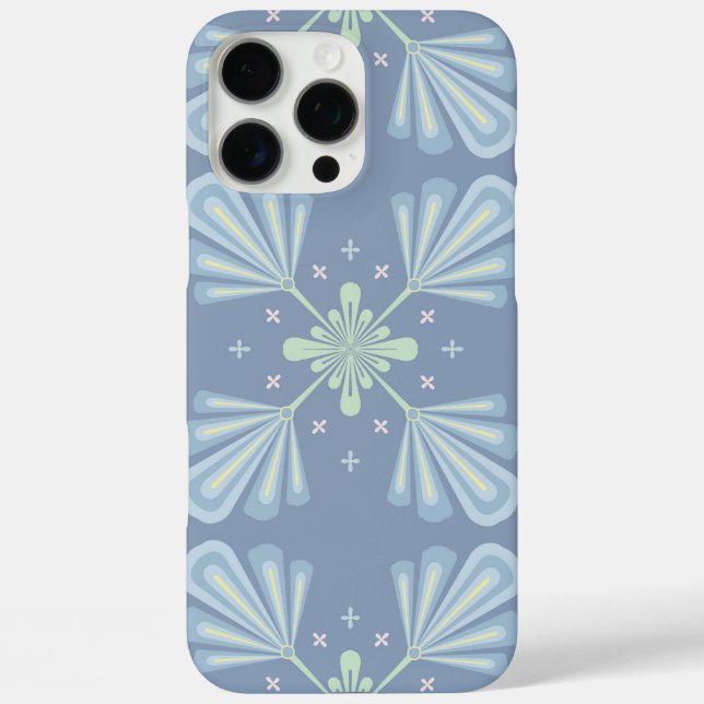 Coques Case-Mate iPhone Motif Abstrait Floral Bleu (Verso)