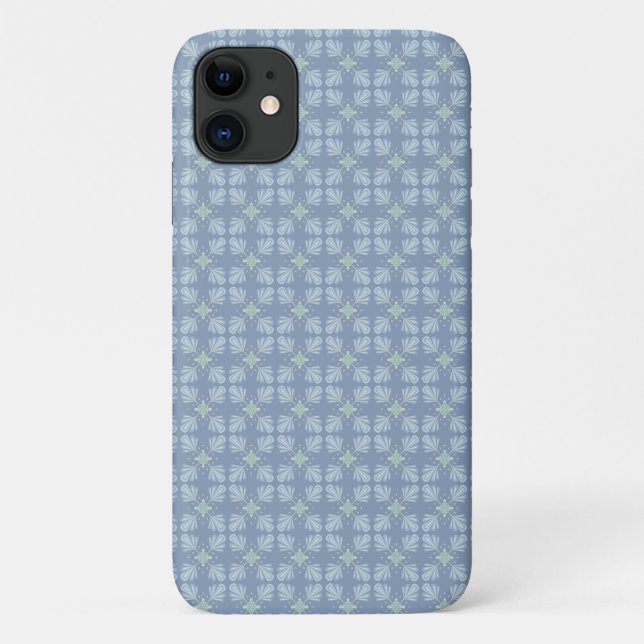 Coques Case-Mate iPhone Motif Abstrait Floral Bleu (Dos)