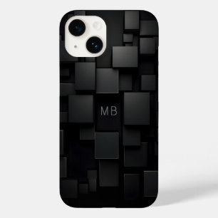 Coque Case-Mate iPhone Motif Abstrait géométrique noir Monogramme