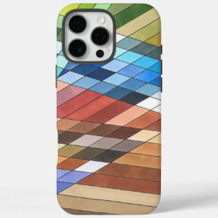 Coque iPhone 16 Pro Max Motif abstrait géométrique peint à la main