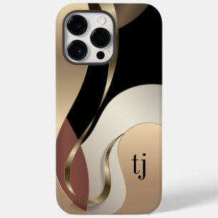 Coque Case-Mate iPhone Motif Abstrait métallique moderne avec Monogramme