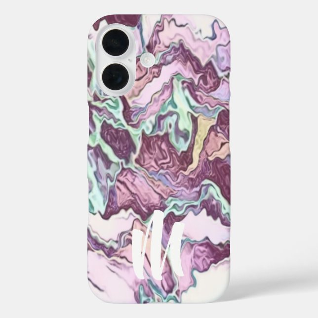 Coques Case-Mate iPhone Motif Abstrait Monogramme (Verso)