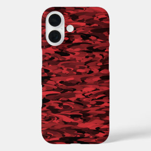 Coque Pour iPhone 16 Motif Abstrait Rouge Noir