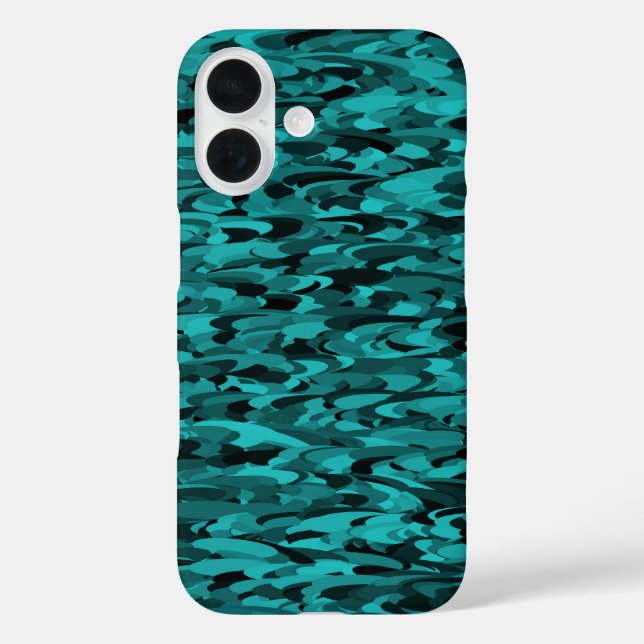 Coques Case-Mate iPhone Motif Abstrait Sarcelle Noir (Verso)