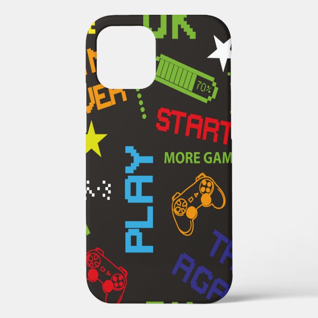 Coques Case-Mate iPhone motif abstrait transparent dans le style de jeu de (Verso)
