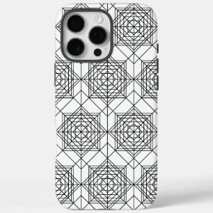 Coque iPhone 16 Pro Max Motif Abstrait vintage noir et blanc
