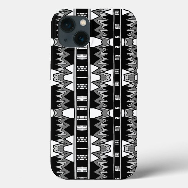Coques Case-Mate iPhone Motif afrofuturiste gris (Verso)