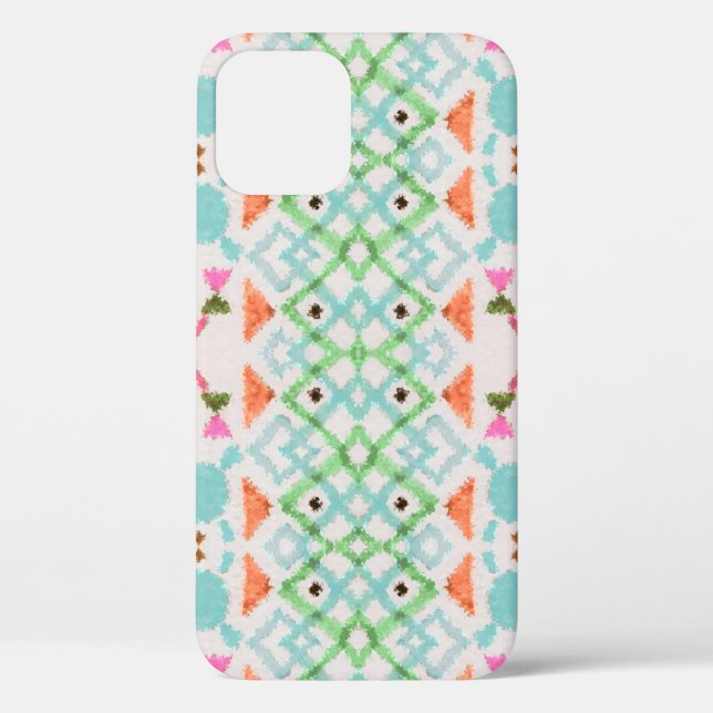 Coques Case-Mate iPhone Motif américain. Impression Ikat transparente. Vin (Verso)