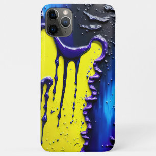 Case-Mate iPhone Case Motif amusant de peinture bleu jaune texturé viole