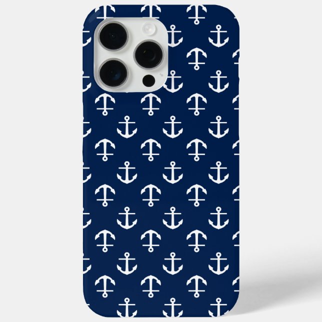 Coques Case-Mate iPhone Motif Ancres bleues (Verso)