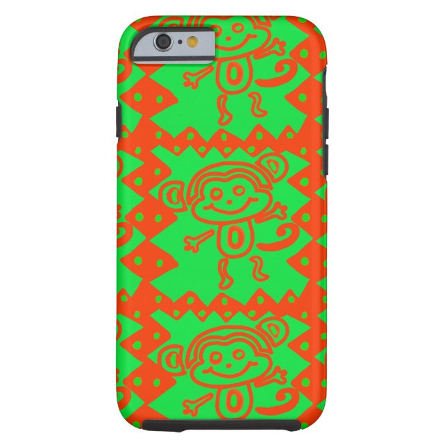 Coques Case-Mate iPhone Motif animal vert du singe mignon (Dos)