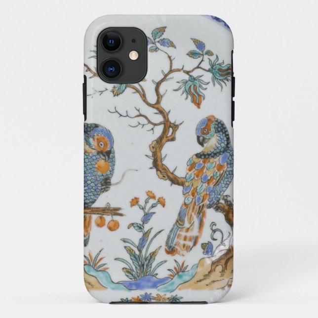 Coques Case-Mate iPhone Motif antique de porcelaine de porcelaine d'oiseau (Dos)