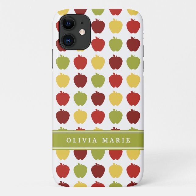 Coques Case-Mate iPhone Motif Apple élégant avec nom personnalisé (Dos)