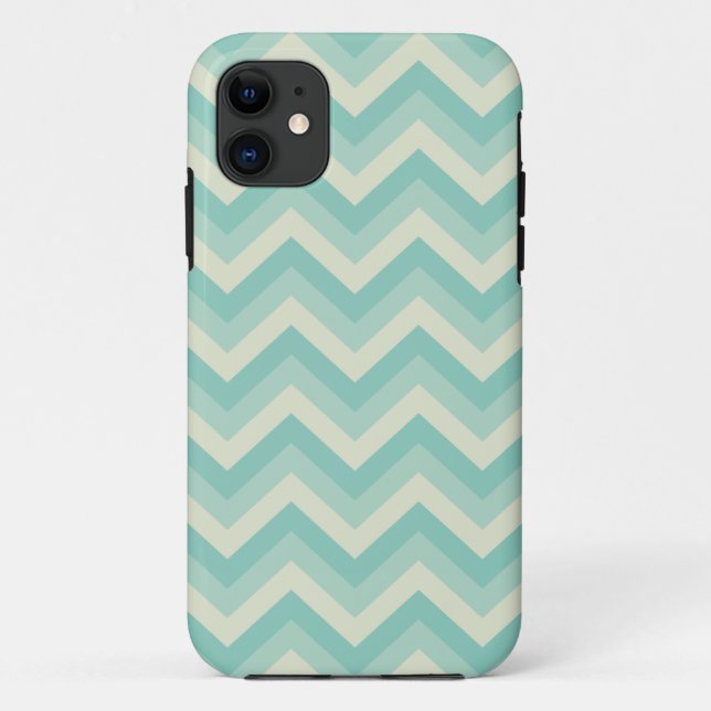 Coques Case-Mate iPhone Motif Aqua Blue Zigzag (Dos)