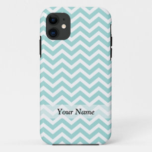 Coques Pour iPhone Motif Aqua et chevron gris