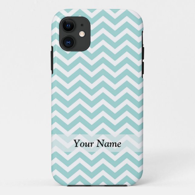 Coques Case-Mate iPhone Motif Aqua et chevron gris (Dos)