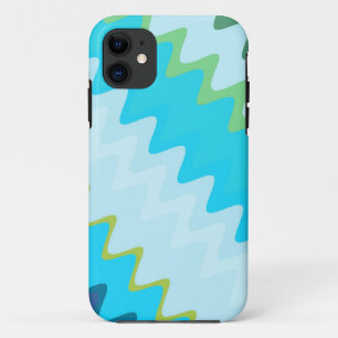 Coque Case-Mate iPhone Motif Aqua Green White Wavy Stripes