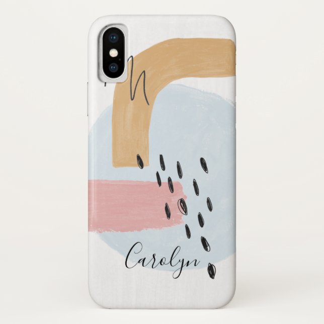 Coques Case-Mate iPhone Motif aquarelle abstrait bleu rose (Dos)