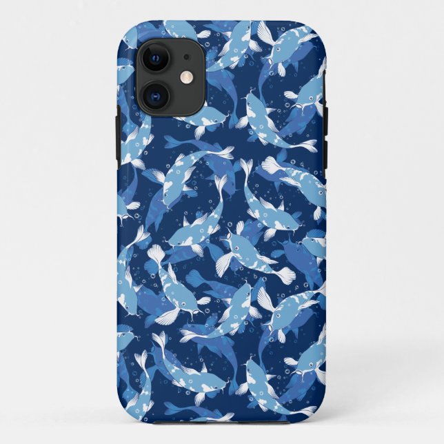 Coques Case-Mate iPhone Motif aquatique bleu - Koi Fish (Dos)