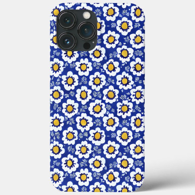 Coques Case-Mate iPhone Motif arabe floral bleu (Verso)