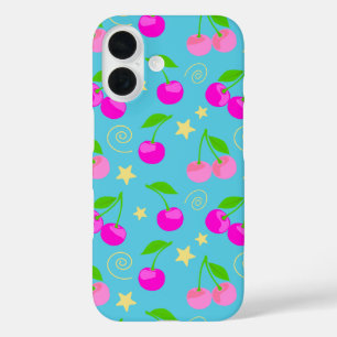 Coque Pour iPhone 16 Motif Arc-en-Ciel Décora Kei Mignon Cerise