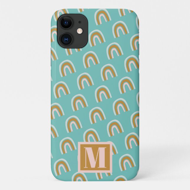 Coques Case-Mate iPhone Motif Arc-en-ciel Monogramme  (Dos)