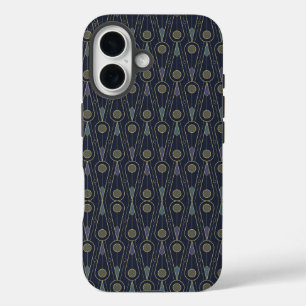 Coque Pour iPhone 16 Motif Art Déco avec des formes géométriques en or