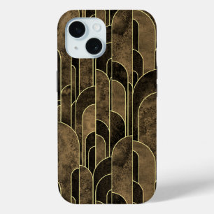 Coque Case-Mate iPhone Motif Art déco Brown et or riche
